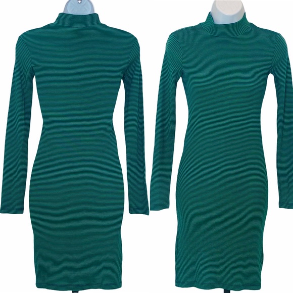 Striped Ribbed Bodycon Dress Size 4 - Picture 1 of 9